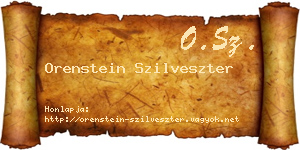 Orenstein Szilveszter névjegykártya