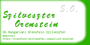 szilveszter orenstein business card